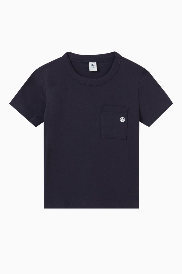 

Logo-embroidered T-shirt in Cotton, Blue