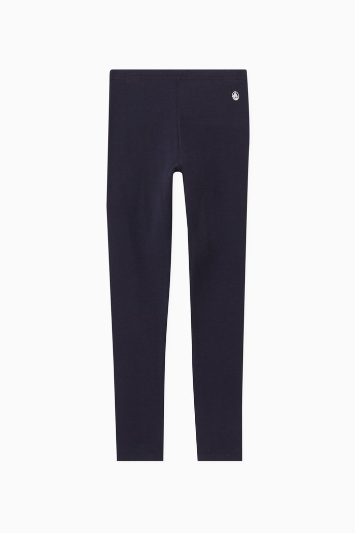 Logo-embroidered Leggings in Cotton, Blue