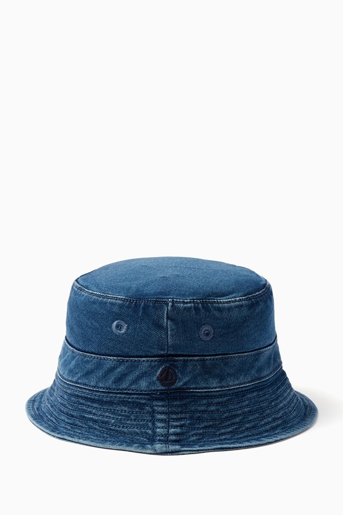 

Logo Bucket Hat in Denim Blend, Blue