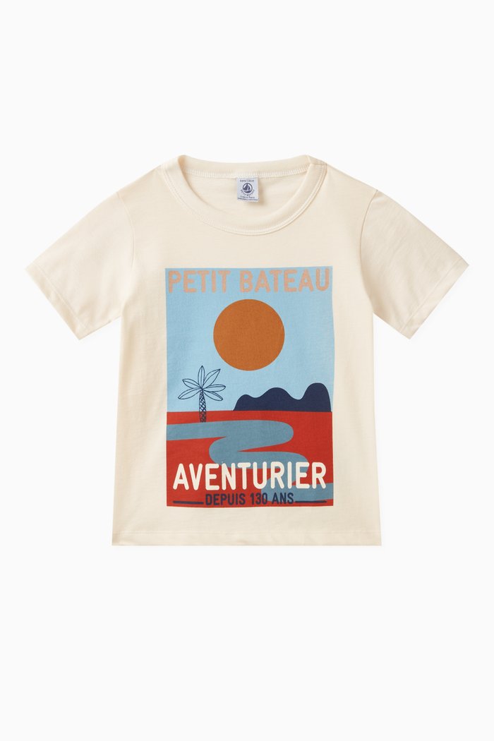 

Graphic Print T-shirt in Cotton, Neutral