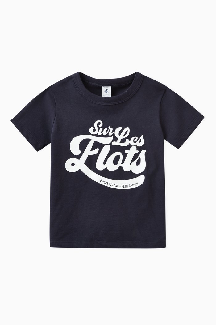 

Graphic Print T-shirt in Cotton, Blue