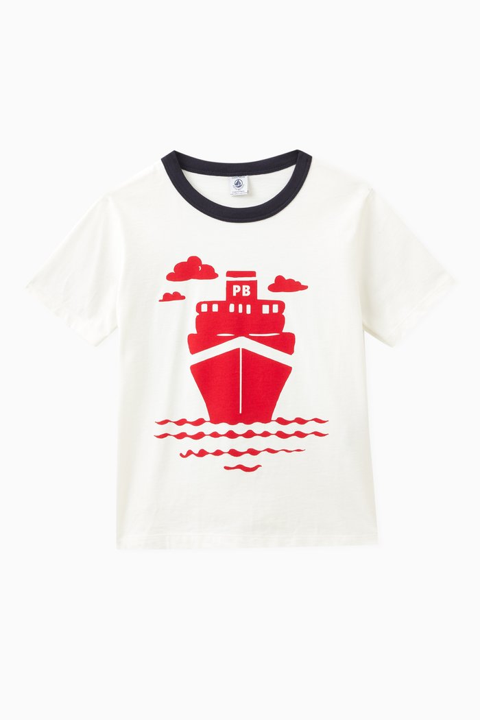 

Graphic Print T-shirt in Cotton, White