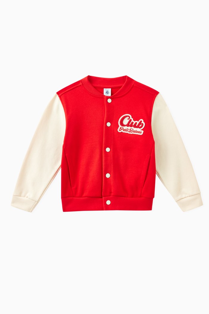 

Logo Baseball Jacket in Cotton Fleece, Multicolour
