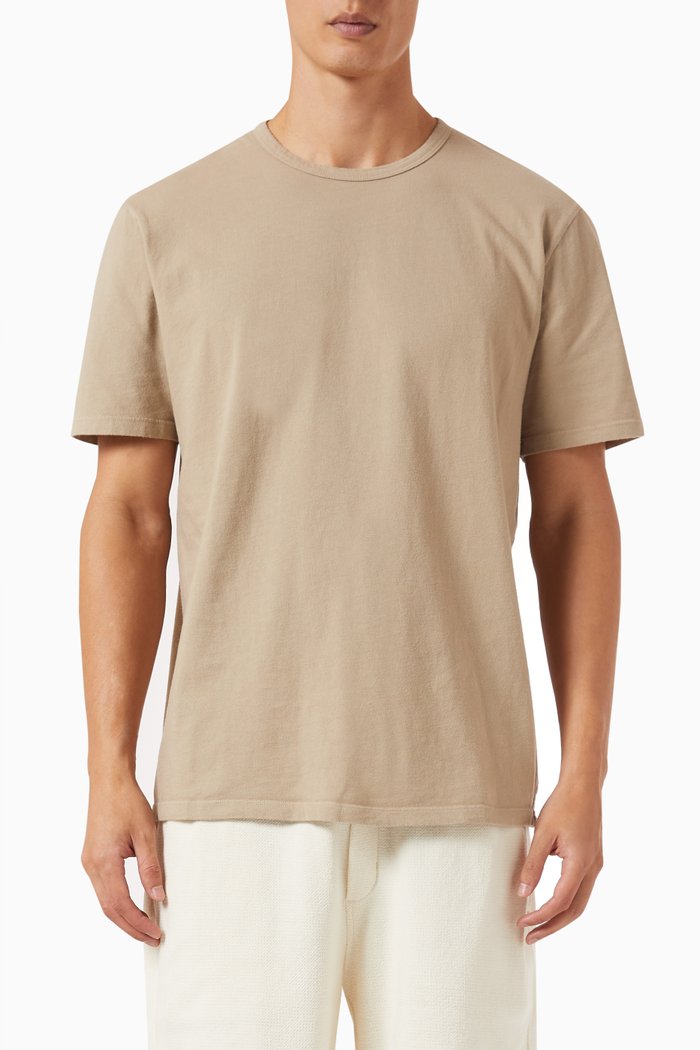 

Garment Dyed T-shirt in Cotton Jersey, Neutral