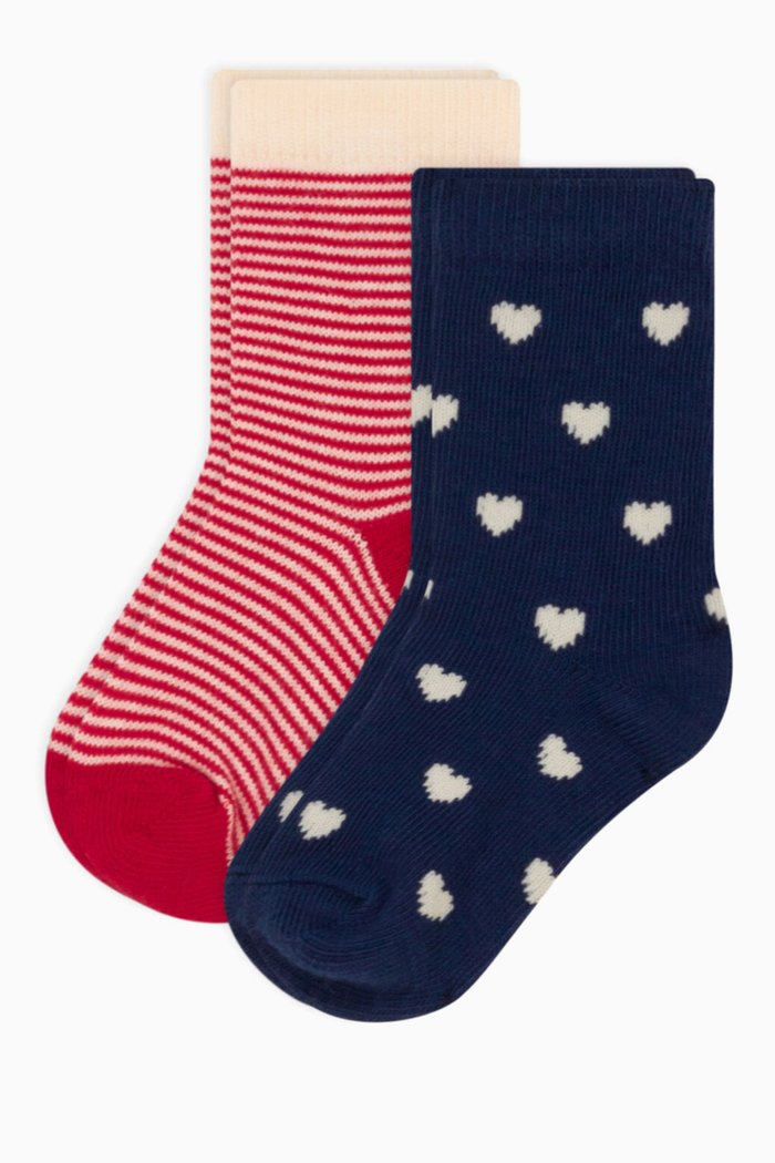 

Graphic Print Socks, Pack of Two in Cotton, Multicolour