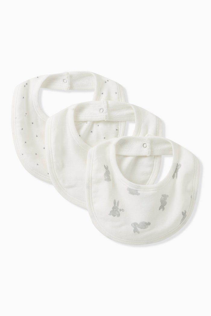 

Assorted Bib in Cotton, Set of 3, White
