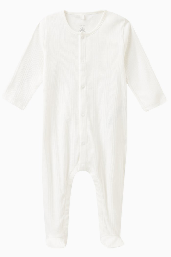 

Plain Sleepsuit in Cotton, White