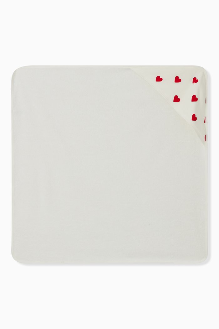 

Heart-print Blanket in Cotton, White