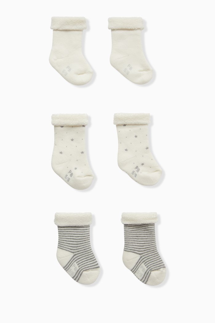 

Socks in Cotton-blend, Set of 3, Multicolour