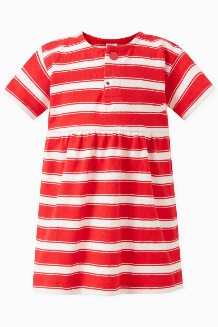 

Striped Dress in Cotton, Red