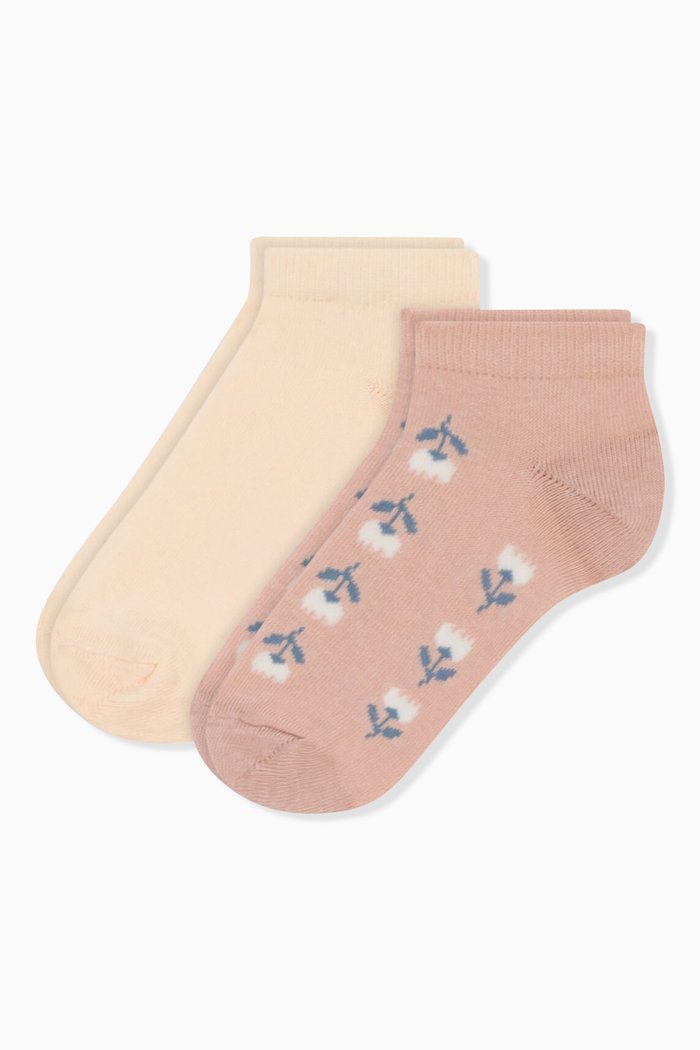 

Printed Ankle Socks, Set of Two in Cotton, Multicolour