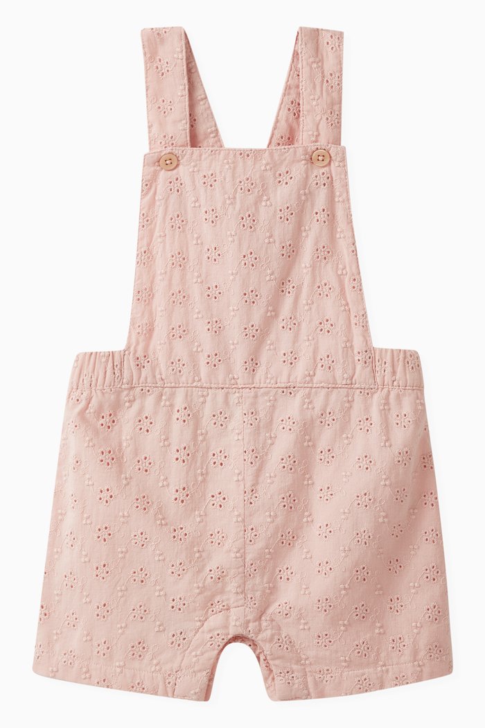 

Broderie Anglaise Dungarees in Cotton, Pink
