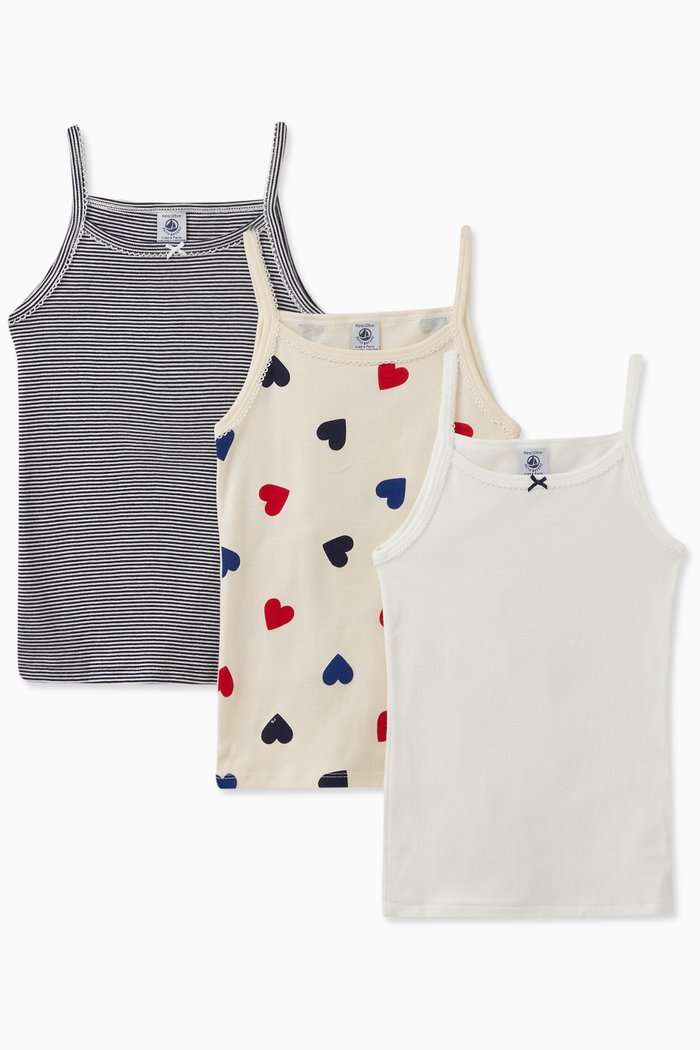 

Assorted Chemise Top in Cotton, Set of 3, Multicolour