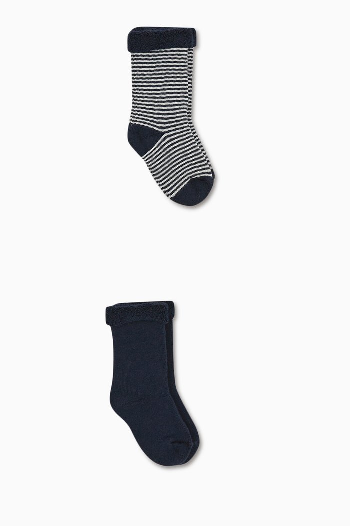 

Assorted Knitted Socks in Cotton, Set of 3, Multicolour