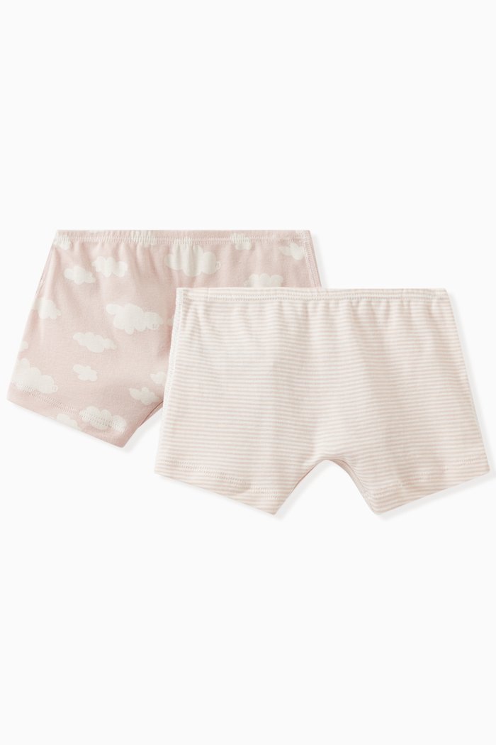 

Graphic Print Shorties Briefs, Set of Two in Cotton, Multicolour
