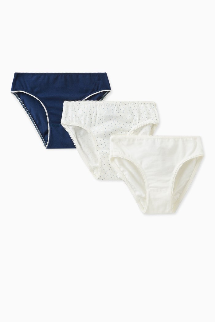 

Spotted Briefs, Set of Three in Cotton, Multicolour