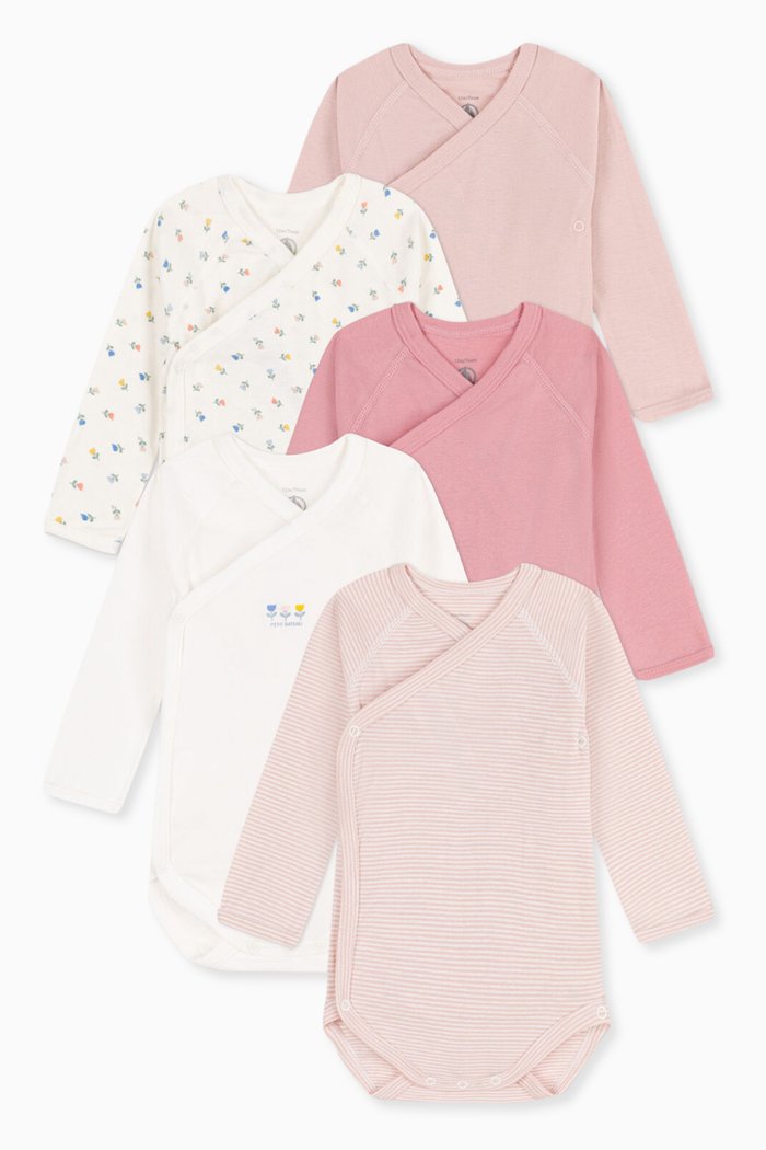 

Assorted Bodysuit in Cotton, Set of 5, Multicolour
