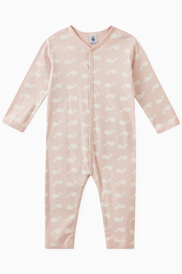 

Whale Print Romper in Cotton, Multicolour