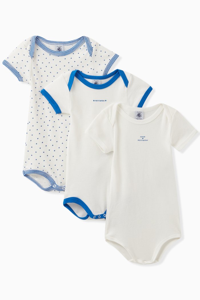 

Assorted Bodysuit in Cotton, Set of 3, Multicolour