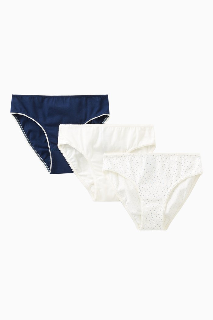 

Briefs, Set of Three in Cotton, Multicolour