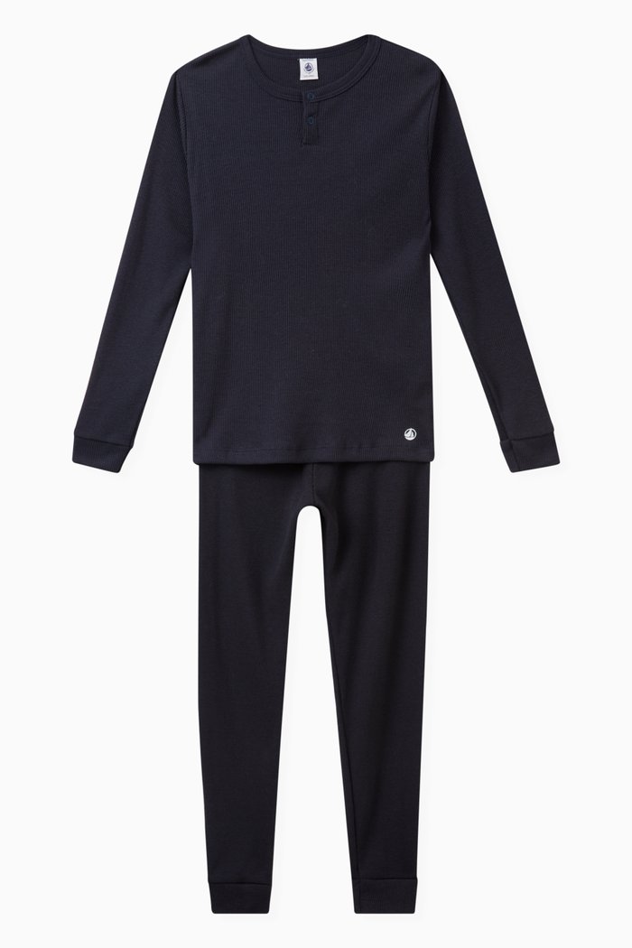 

Pyjama Set in Lyocell-blend, Blue