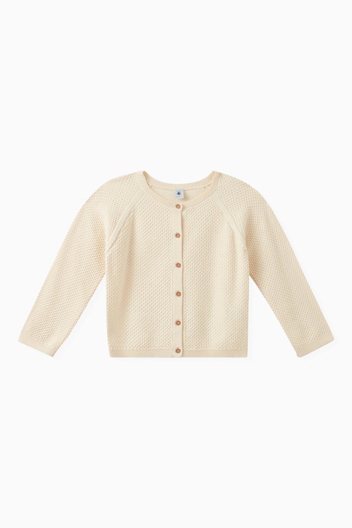 

Knitted Cardigan in Cotton, Neutral