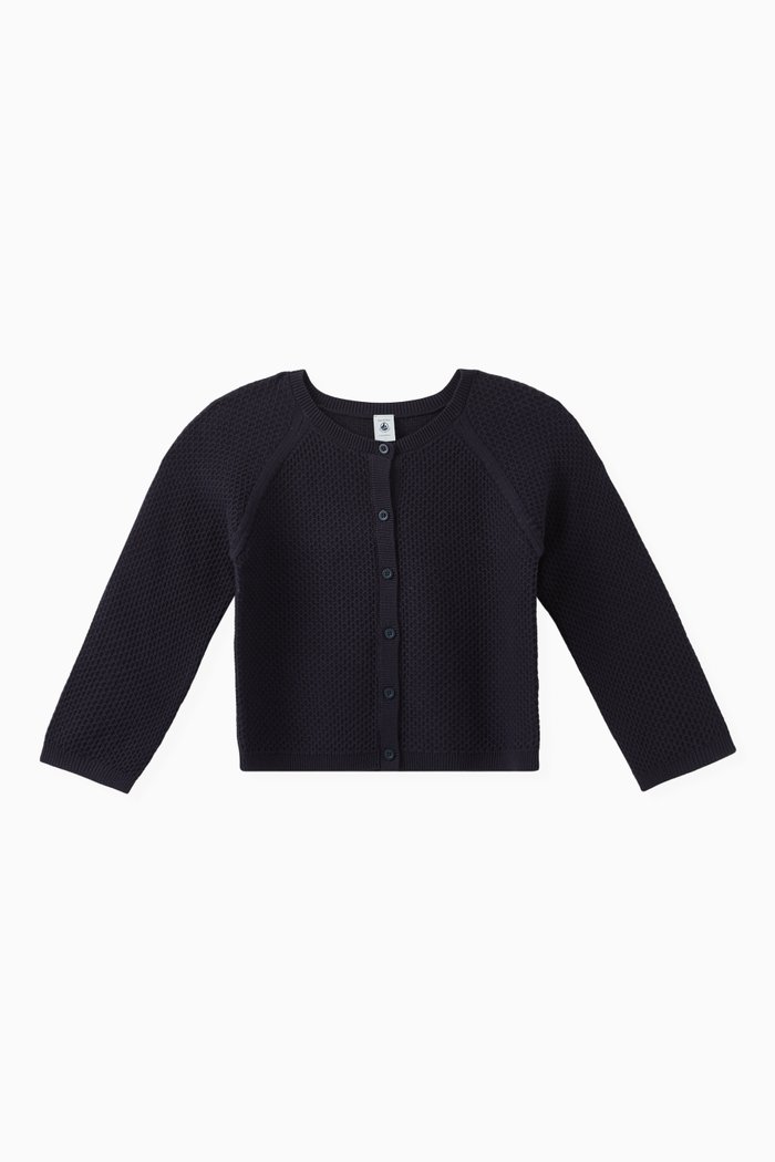 

Knitted Cardigan in Cotton, Blue