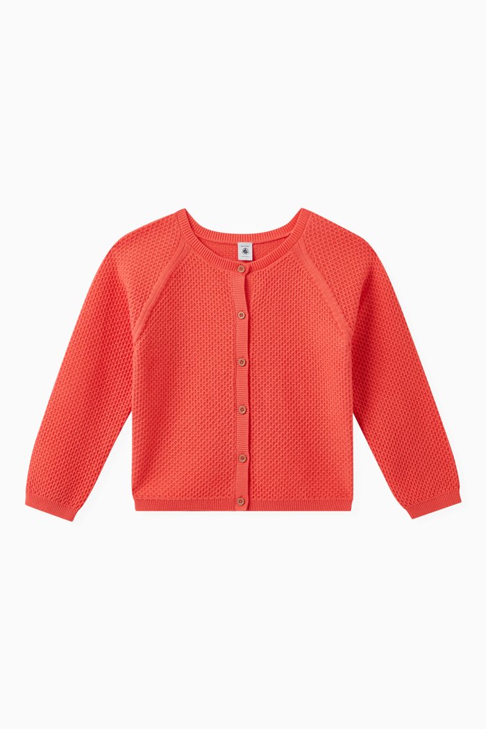 

Knitted Cardigan in Cotton, Orange