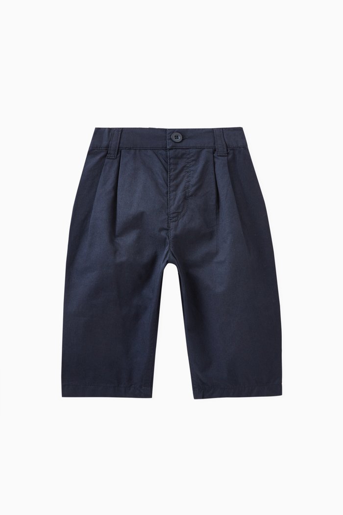 

Elasticated Waistband Trousers in Cotton, Blue