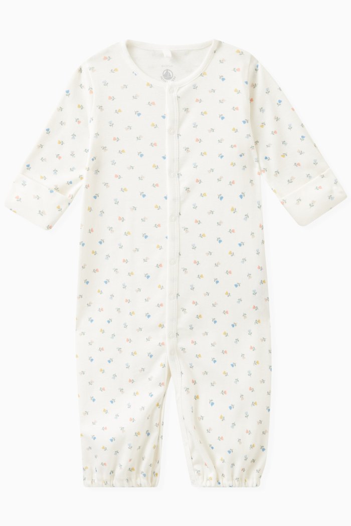 

Floral Print Romper in Cotton, White