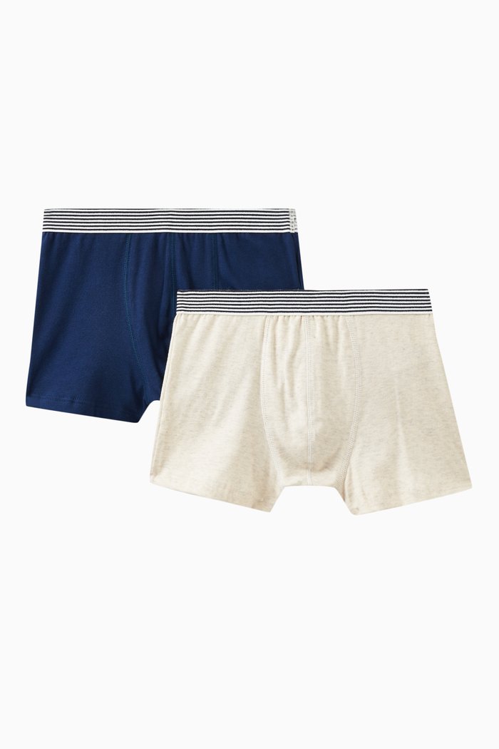 

Striped Waistband Boxers, Set of Two in Cotton, Multicolour