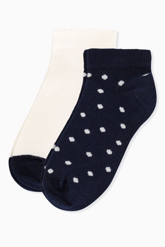 

Dotted Ankle Socks, Set of Two in Cotton, Multicolour