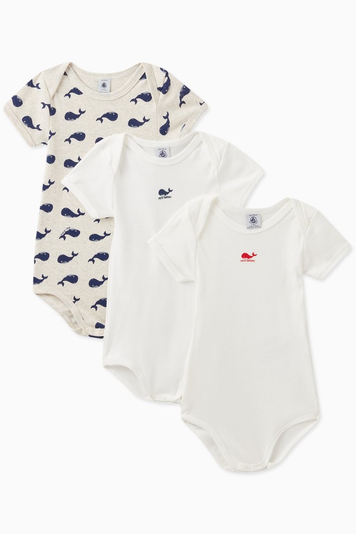 

Assorted Bodysuits in Cotton, Set of 3, Multicolour