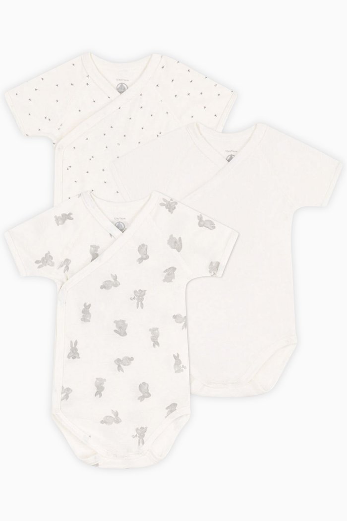 Assorted Bodysuit in Cotton, Set of 3, Multicolour