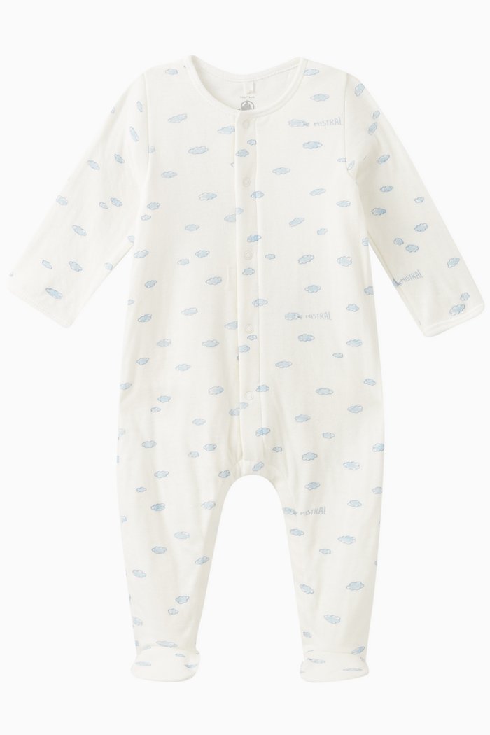 

Cloud Print Sleepsuit in Cotton, White