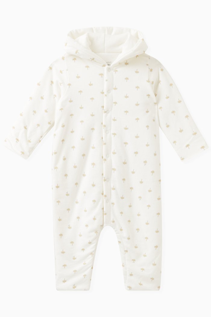 

Hooded Romper in Cotton, White
