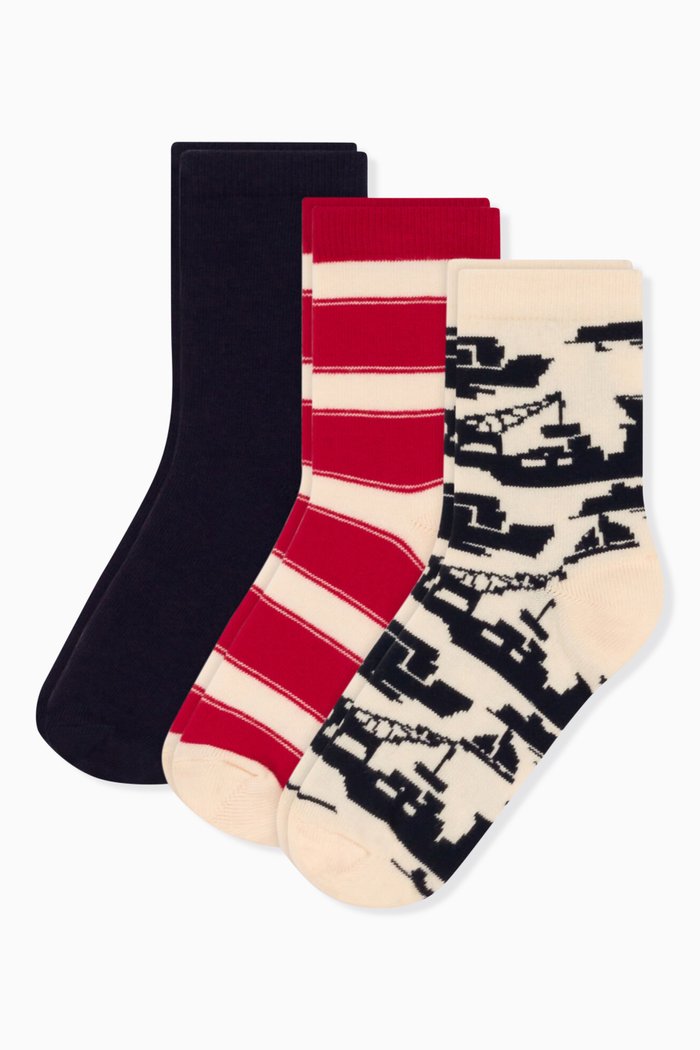 

Socks in Cotton Jersey, Set of 3, Multicolour