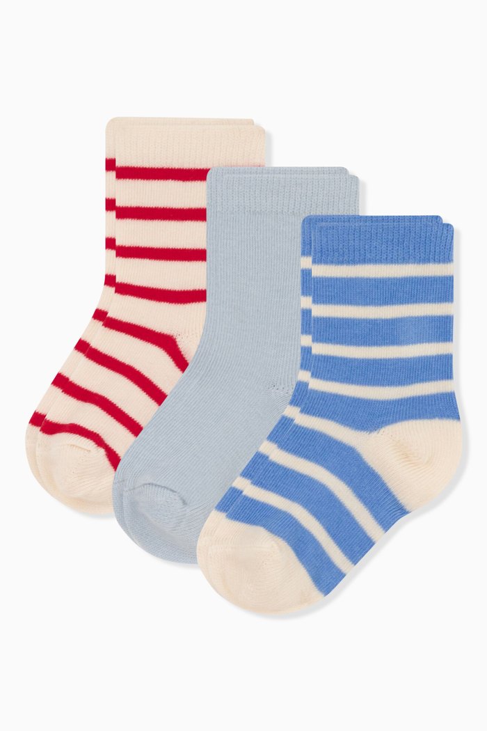 

Socks in Cotton Jersey, Set of 3, Multicolour