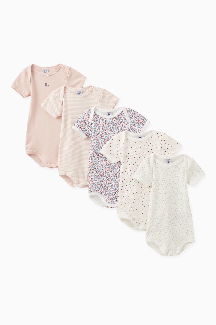 

Assorted Bodysuits in Cotton, Set of 5, Multicolour