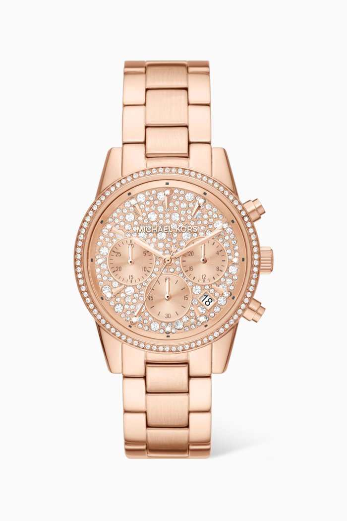 

Ritz Pavé Stainless Steel Watch, 37mm, Rose gold