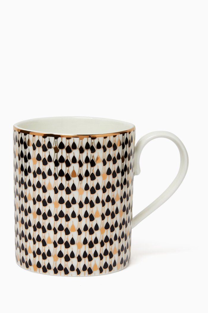 

Swirl Mugs in Porcelain, Set of 4, Black