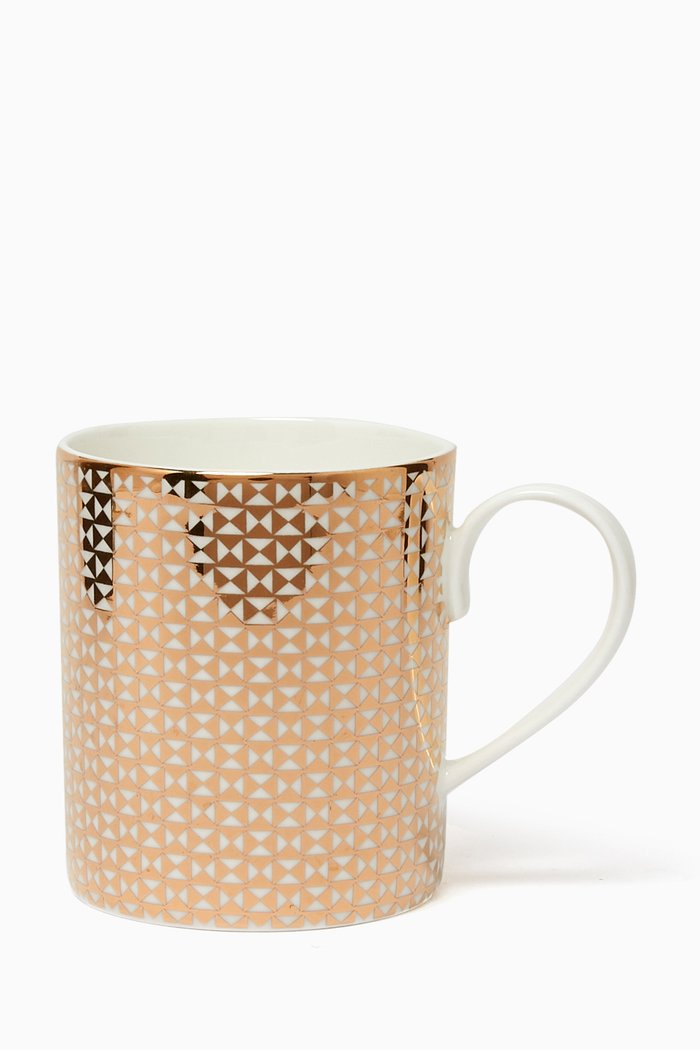 

Tri Gold Mugs in Porcelain, Set of 4