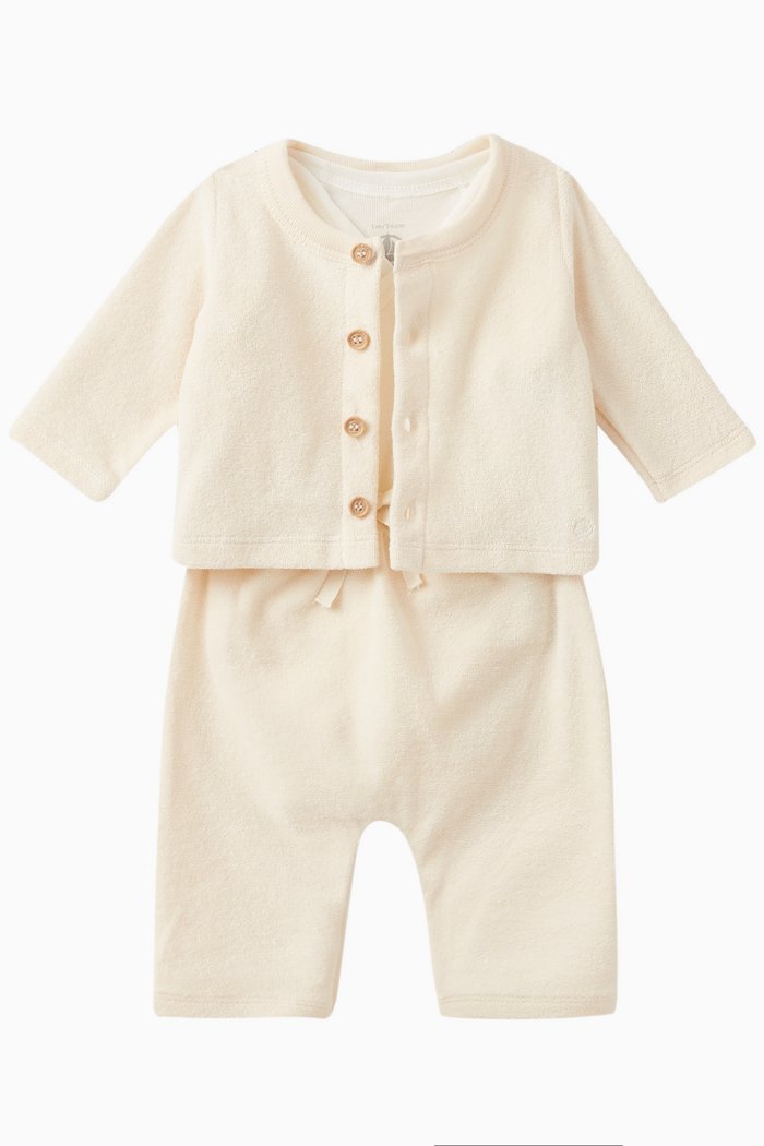 

Bodysuit, Cardigan & Sweatpants Set, Neutral