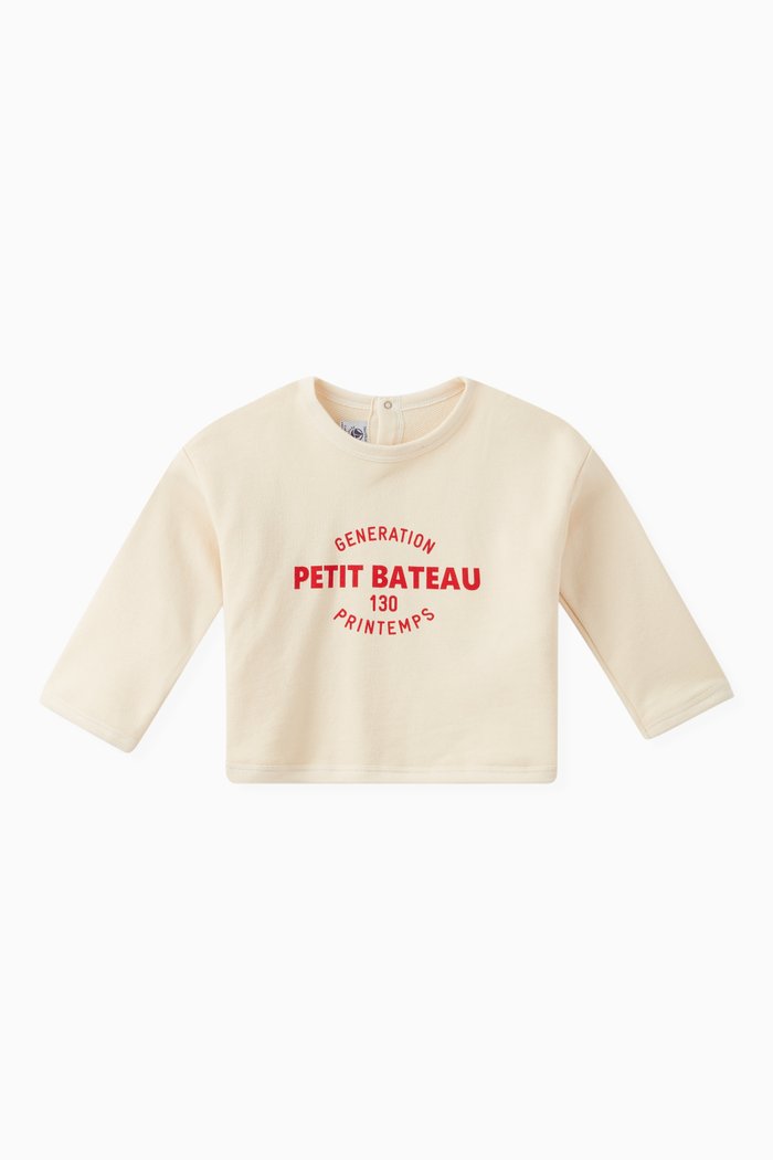 

Logo Print Sweatshirt in Cotton, Neutral