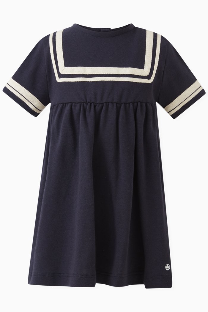 

Sailor Dress in Organic Cotton, Blue