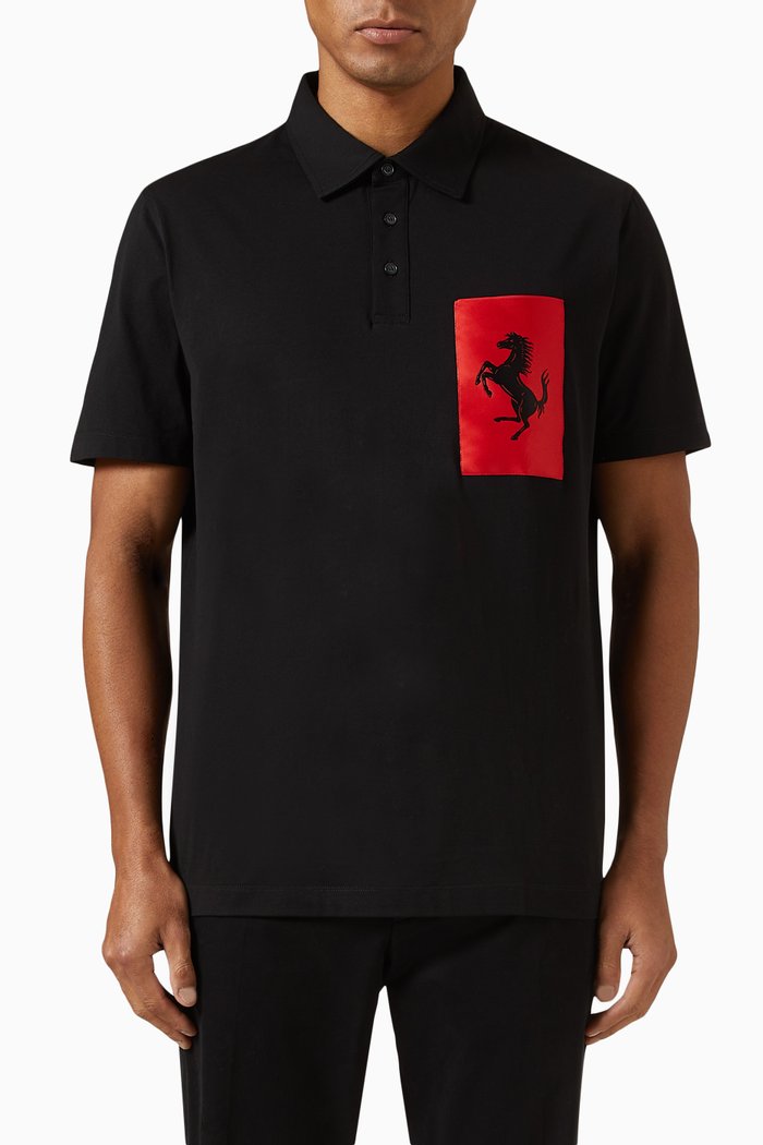 

Logo Polo Shirt in Cotton Jersey, Black