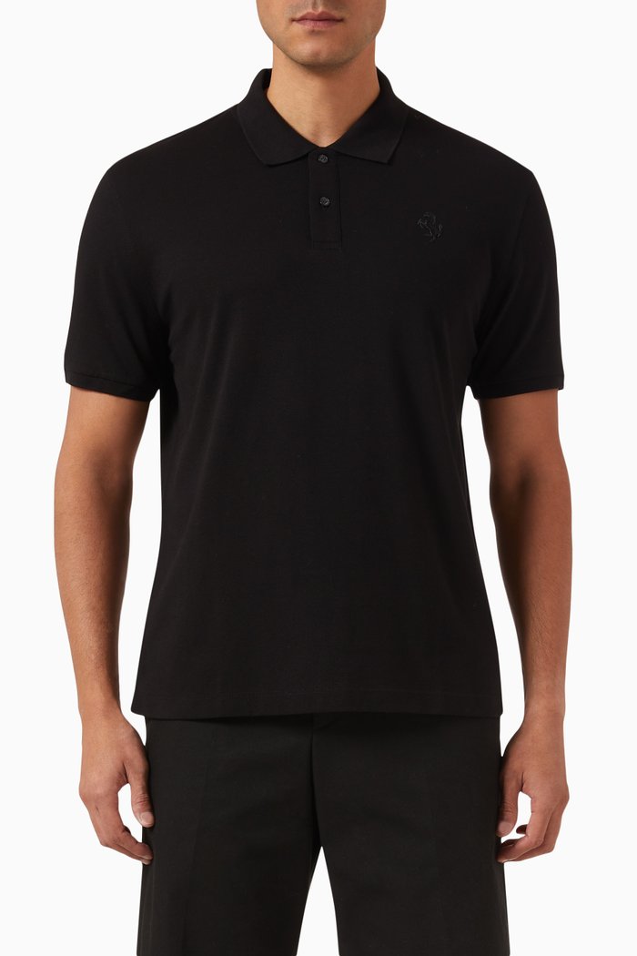 

Polo Shirt in Organic Cotton Piqué, Black
