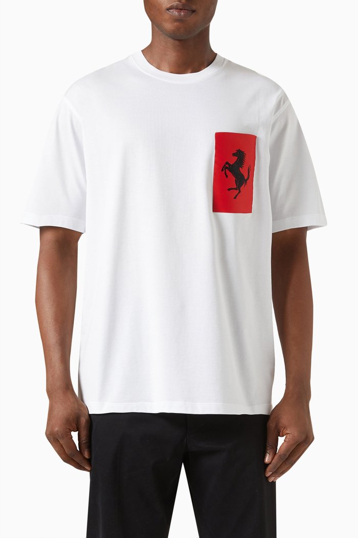 

Horse Pocket T-shirt in Cotton Jersey, White