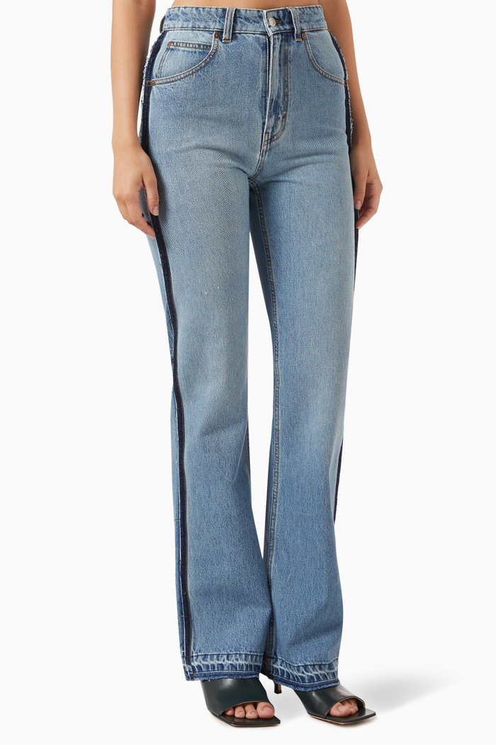 Julia High-waist Straight-leg Jeans in Mid-Twill Denim, Blue