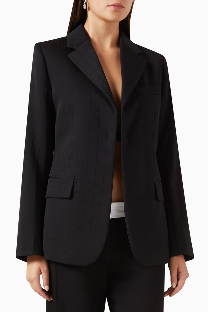 

Backless Tuxedo Jacket in Wool, Black